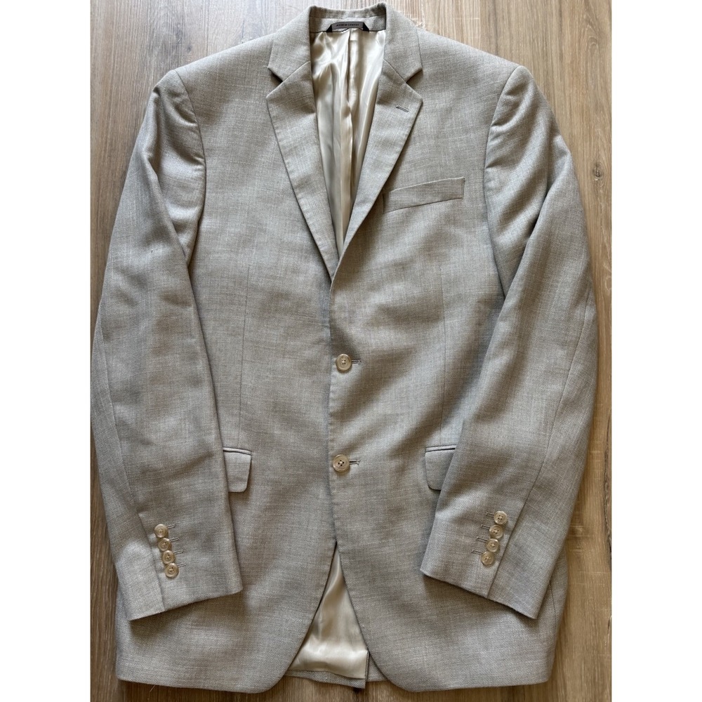 Ralph Ralph Lauren Blazer Polyester Rayon Linen Blend Beige Jacket‎ 40 Long